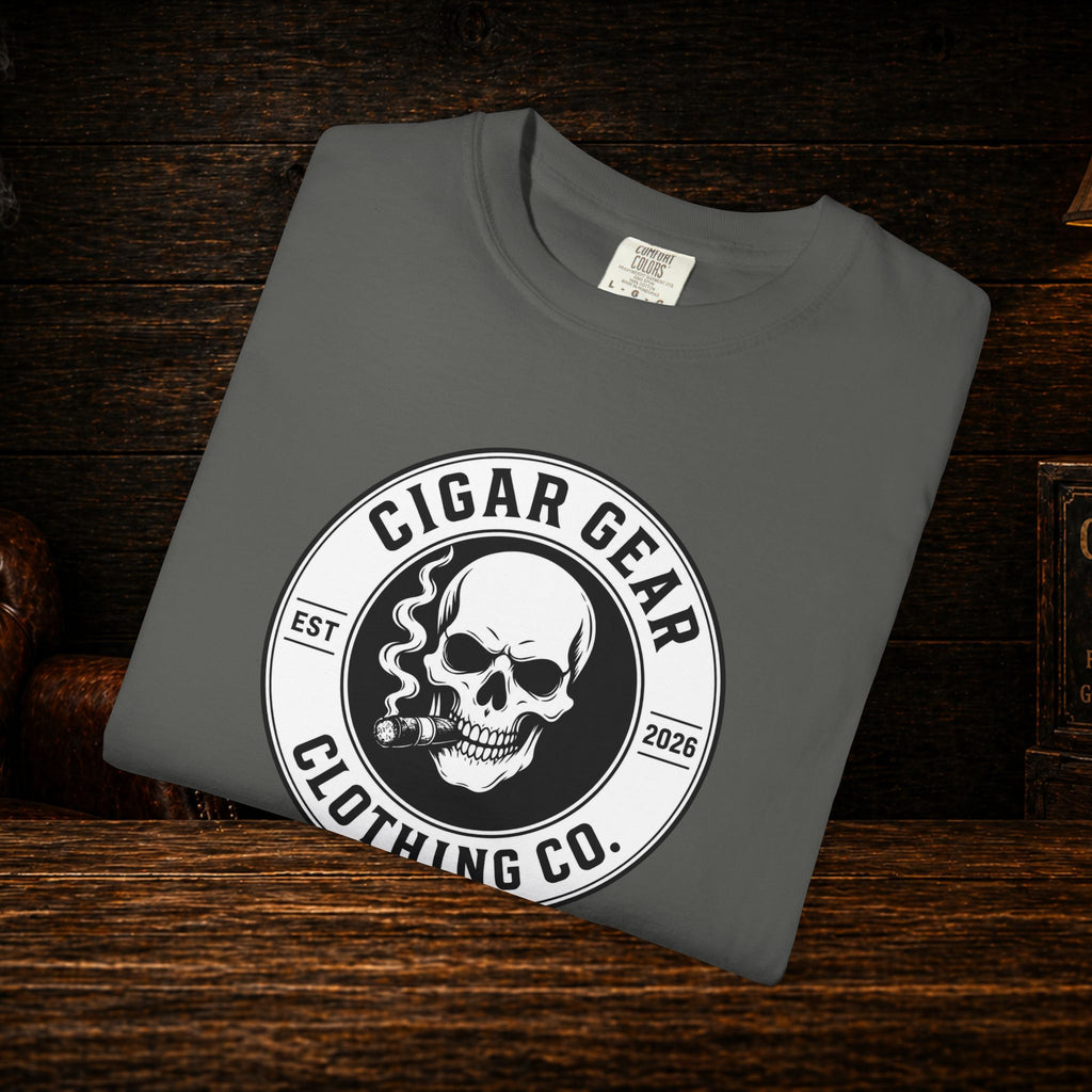 Cigar Gear Skull Logo T-Shirt — Cigar Gear Clothing Co. Vintage Smoke Tee