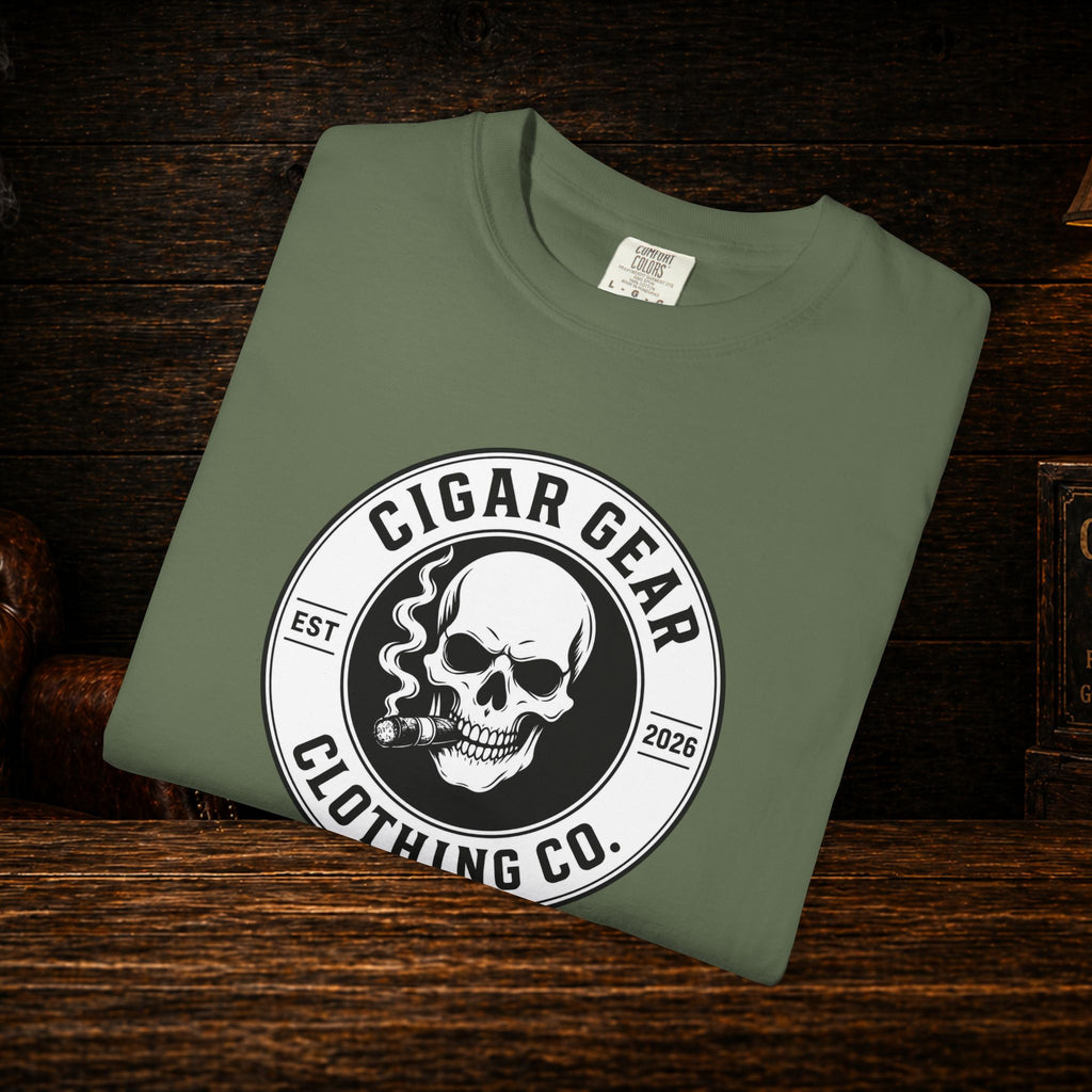 Cigar Gear Skull Logo T-Shirt — Cigar Gear Clothing Co. Vintage Smoke Tee