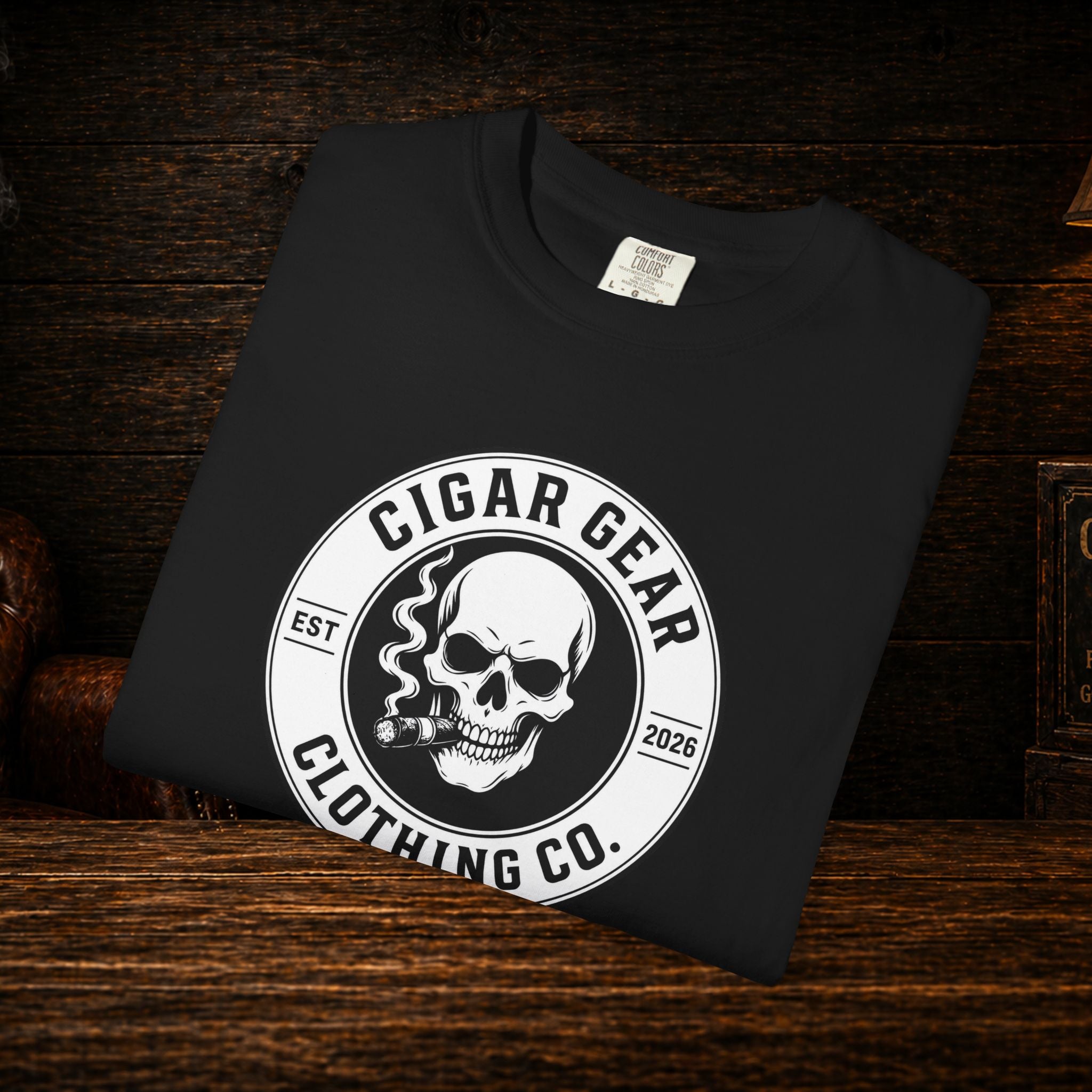 Cigar Gear Skull Logo T-Shirt — Cigar Gear Clothing Co. Vintage Smoke Tee