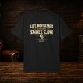Life Moves Fast. Smoke Slow. | Cigar Gear Graphic T-Shirt