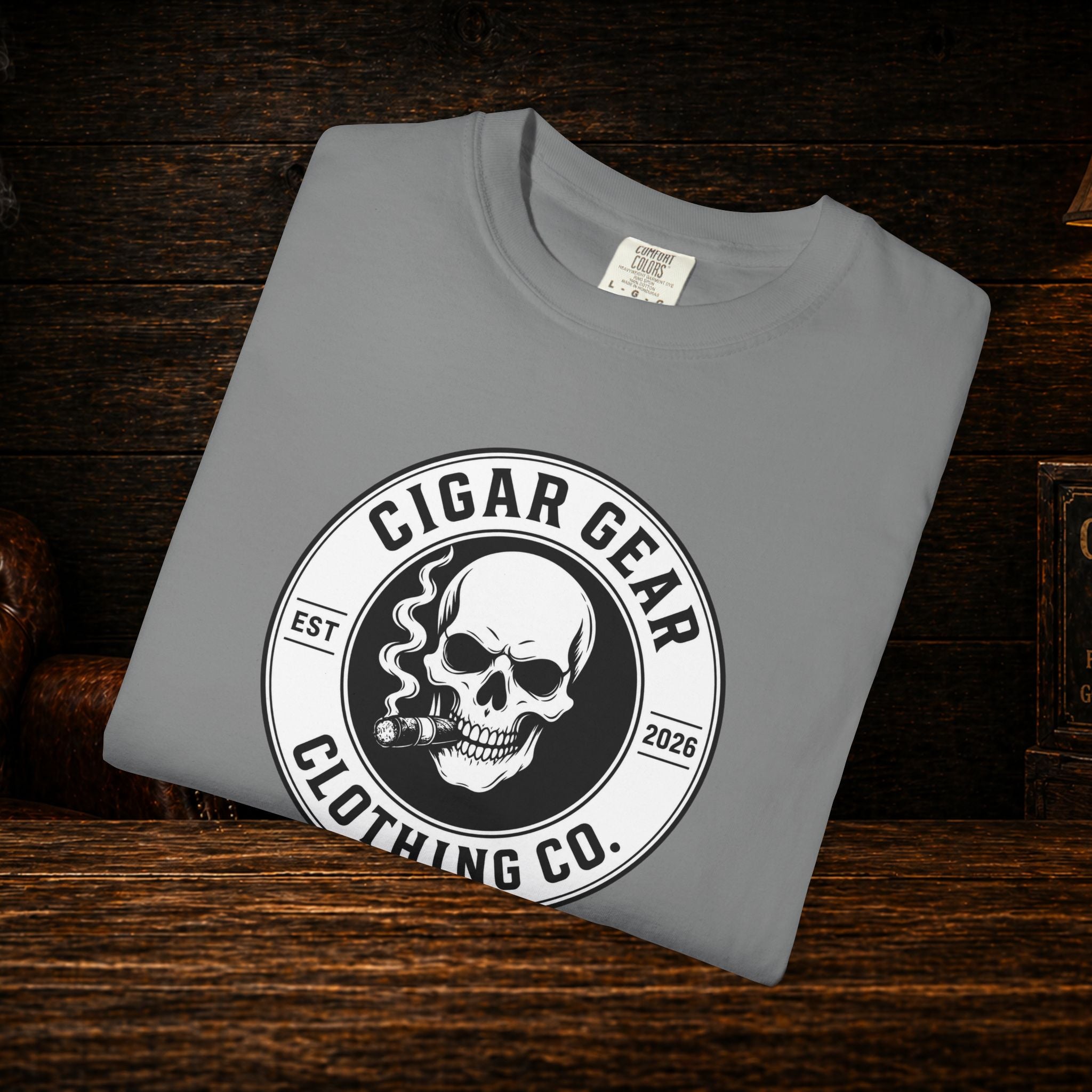 Cigar Gear Skull Logo T-Shirt — Cigar Gear Clothing Co. Vintage Smoke Tee
