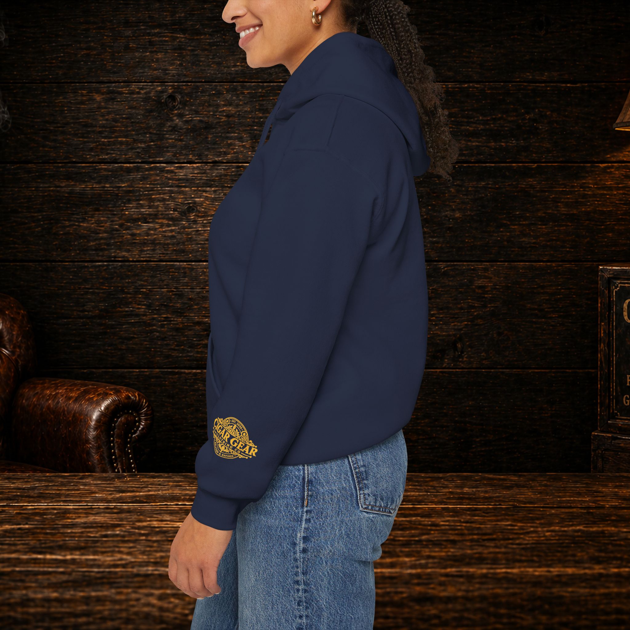 Cigar-Smoking Skull Vintage Hoodie