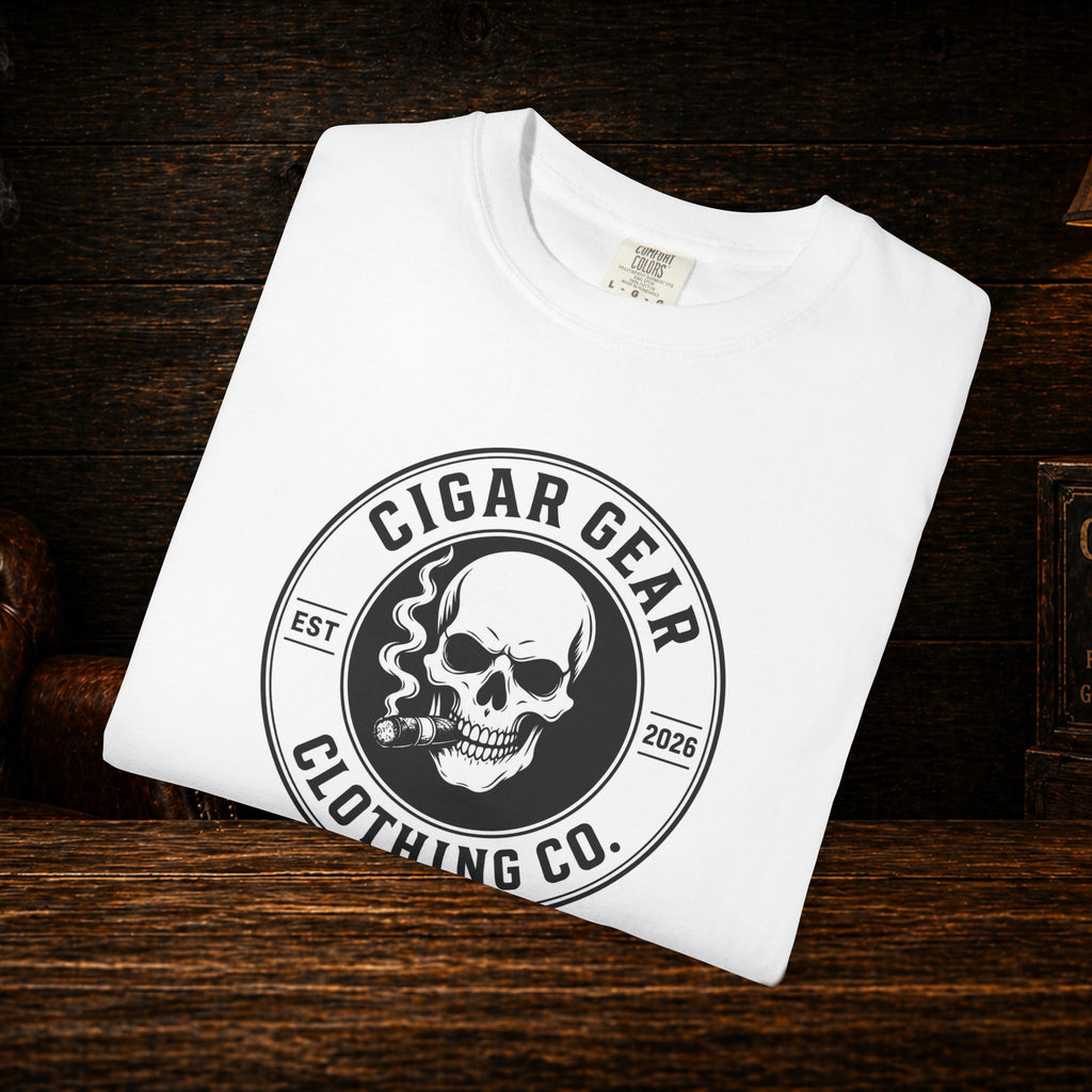 Cigar Gear Skull Logo T-Shirt — Cigar Gear Clothing Co. Vintage Smoke Tee