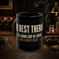 The best therapy Black Ceramic Mug — 15oz