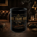 Coffee • Cigars • Repeat Black Ceramic Mug — 15oz