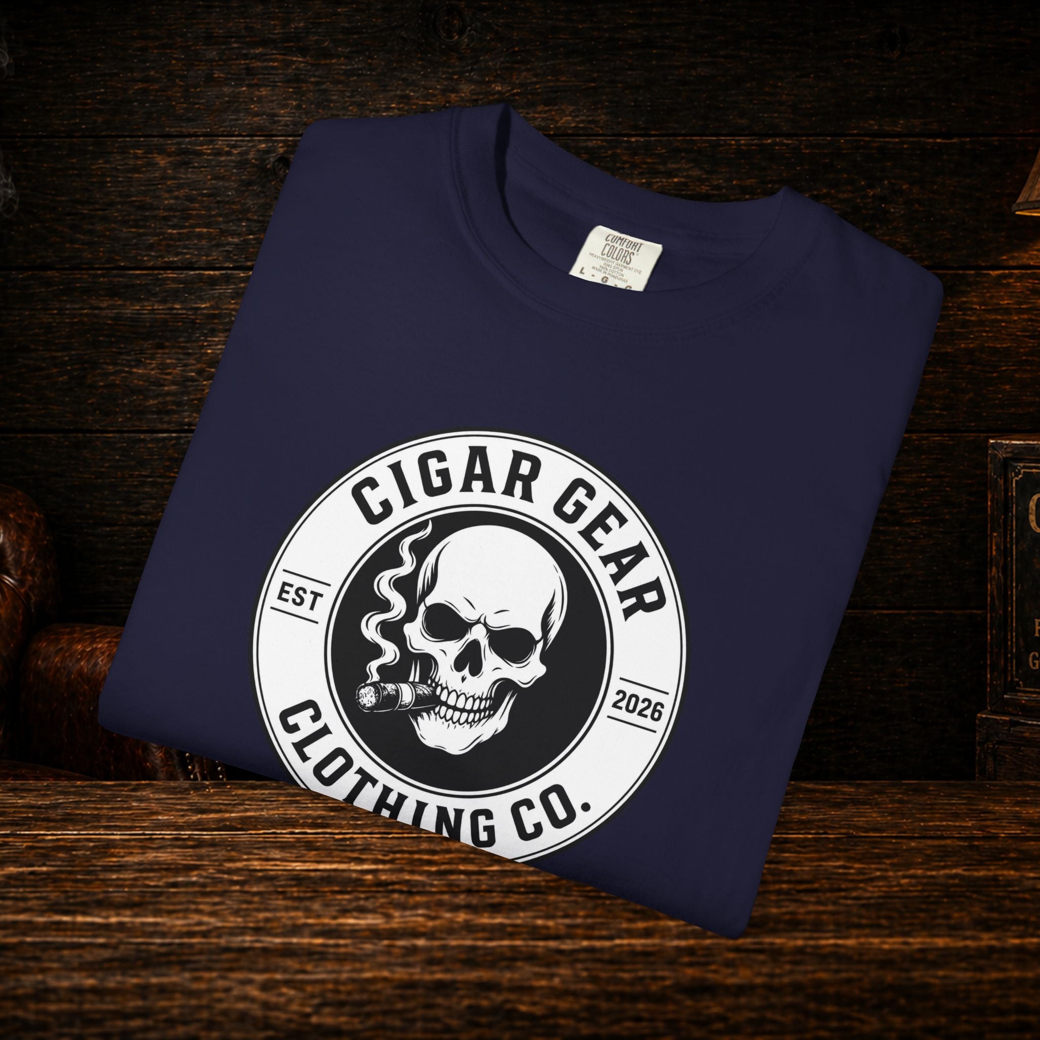 Cigar Gear Skull Logo T-Shirt — Cigar Gear Clothing Co. Vintage Smoke Tee